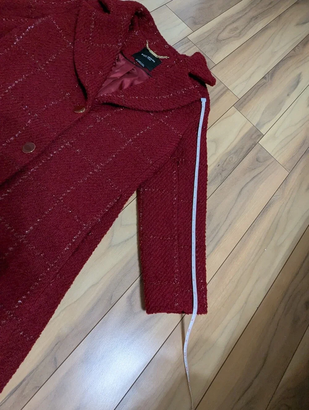 EUC! Kate Spade New York Wool Pea Coat In Dark Red Size XS - Picture 7 of 16